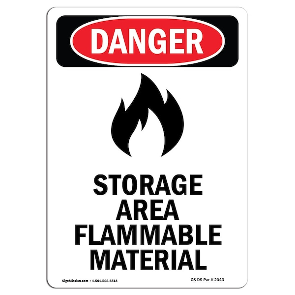 Safety Sign, OSHA Danger, 5" Height, Portrait, D-35-V-2043-10PK